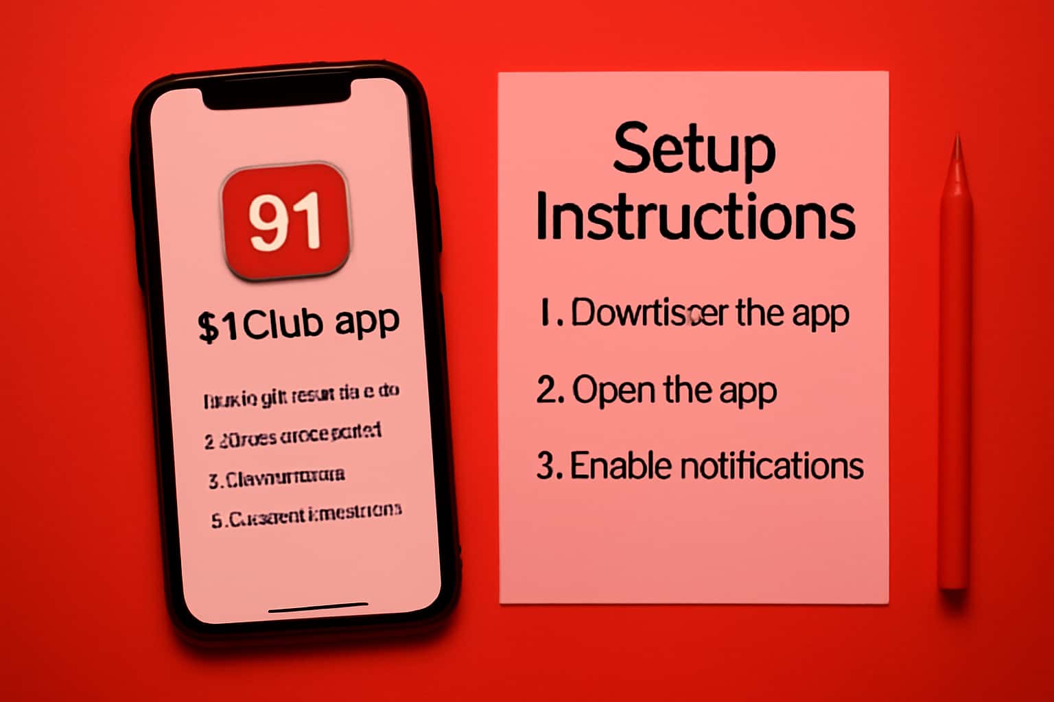 An informative scene depicting setup instructions for the 91Club app.