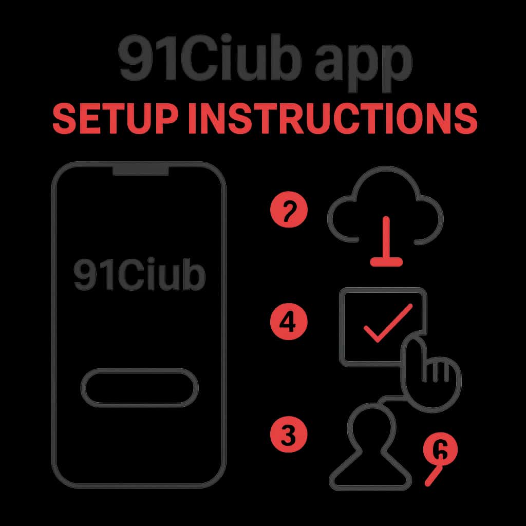 An educational diagram regarding the setup process of the 91Club app.