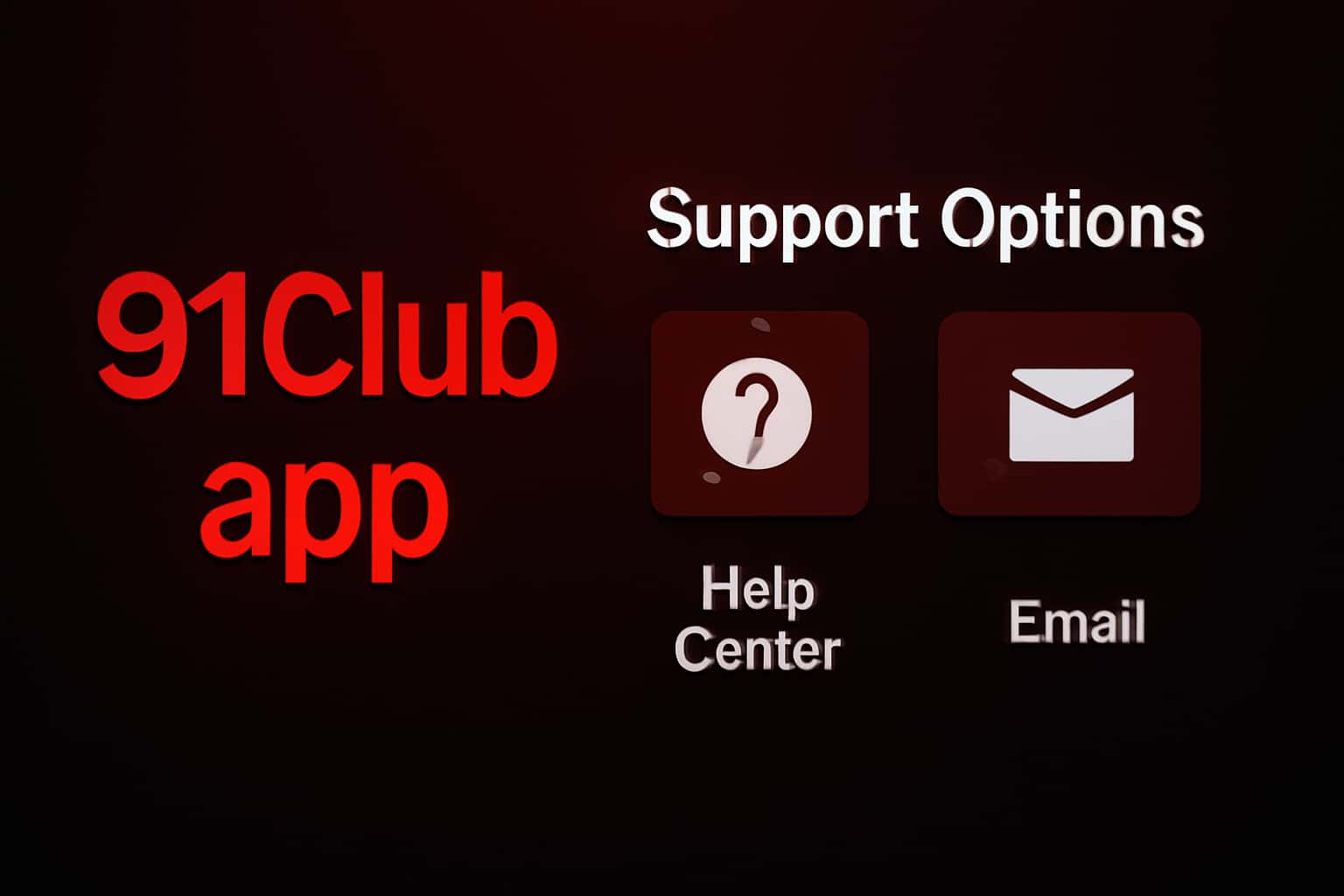 An informative visual representing support options for the 91Club app.