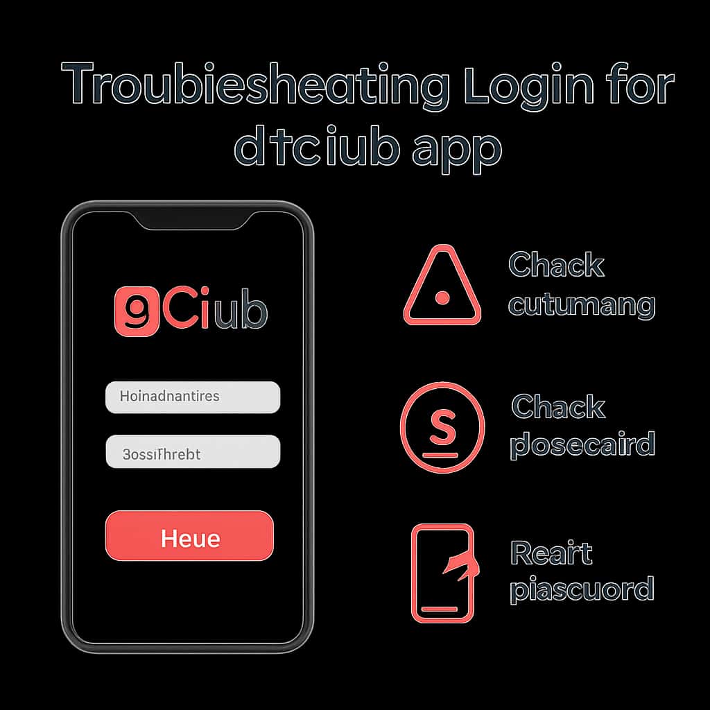 Illustration explaining troubleshooting steps for 91Club app login.