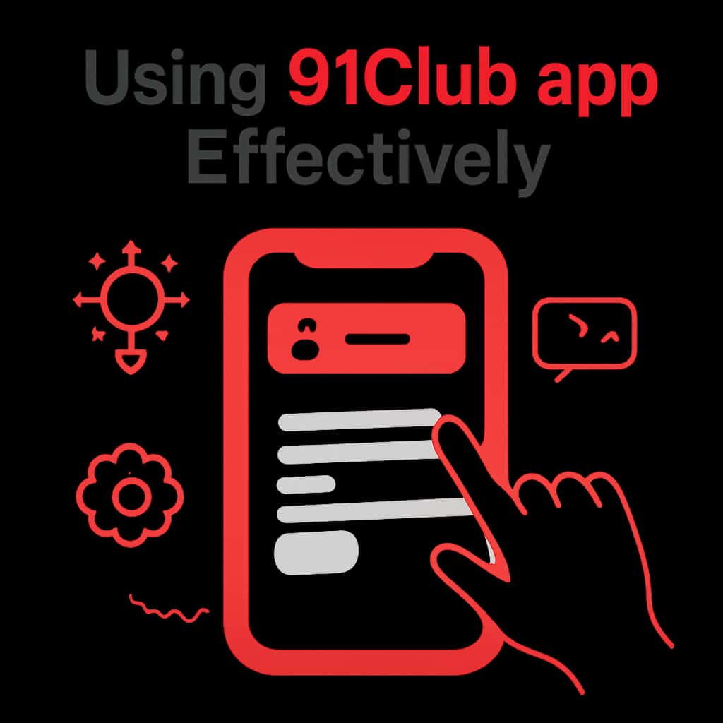An educational illustration detailing features of the 91Club app.